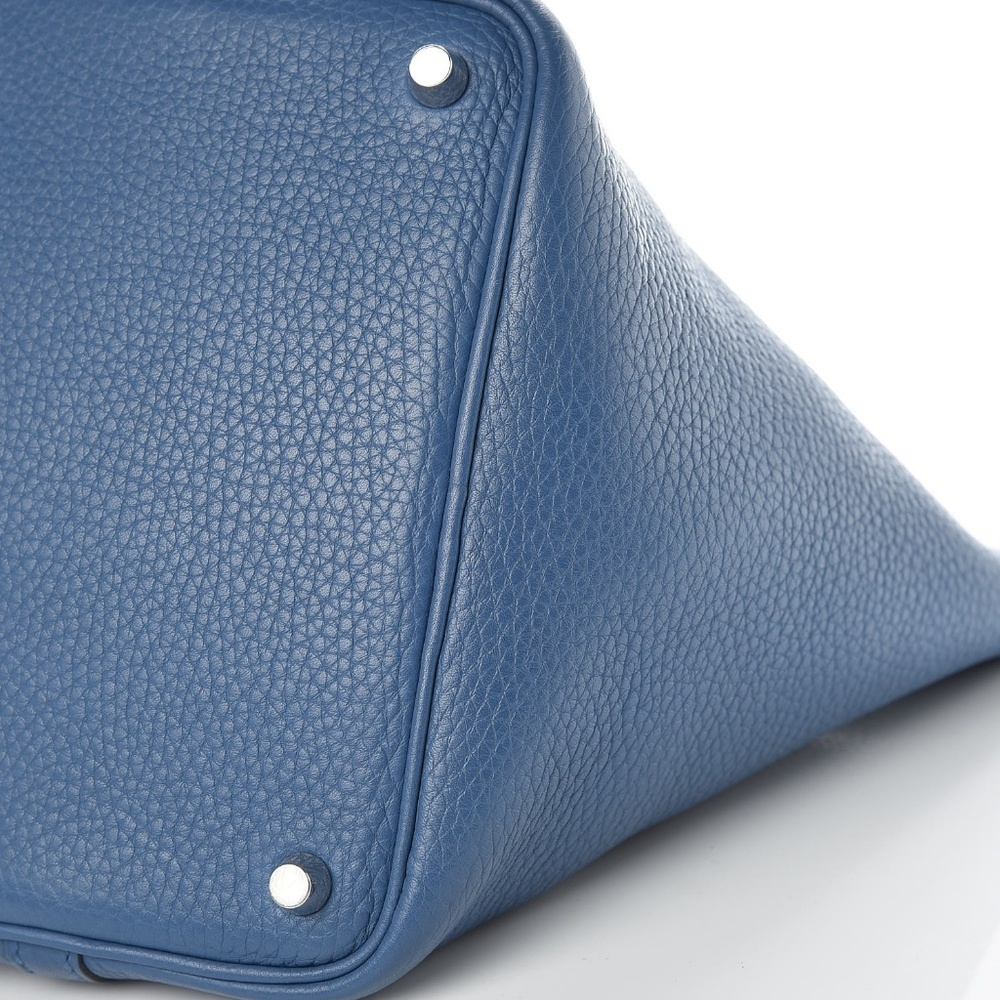 HERMES Taurillon Clemence Picotin 18 Bleu  Agate - Picture 8 of 8